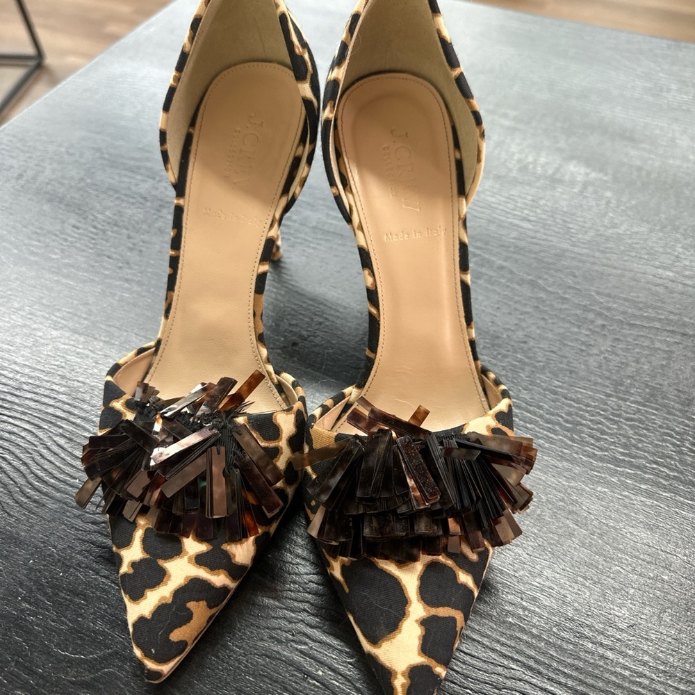 J.Crew Leopard Print Women's Shoes with Tassel Detail Sz 9